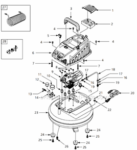 Page A Diagram and Parts List for FP208100DB 2007 Campbell Hausfeld Compressor